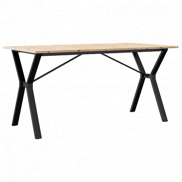 vidaXL Jídelní stůl s Y rámem 140 x 80 x 75 cm borové dřevo a ocel