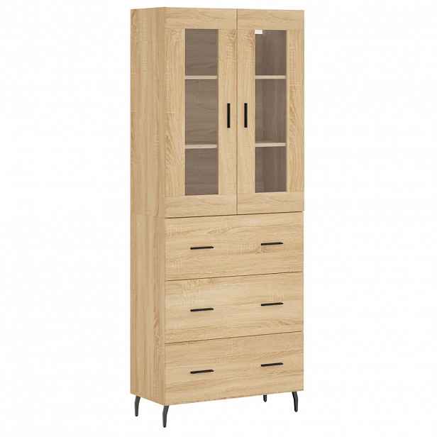 vidaXL Skříň highboard dub sonoma 69,5 x 34 x 180 cm kompozitní dřevo