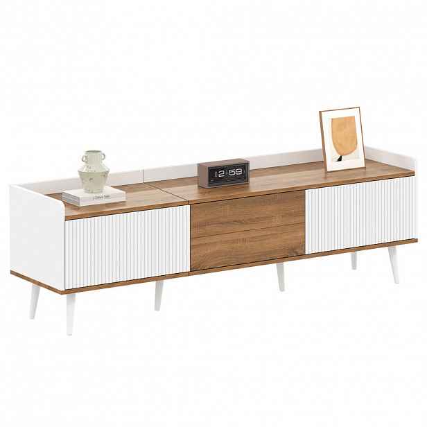 FLIEKS KOMODA POD TELEVIZI 160 cm Bílá Dřevo 3 Dveře