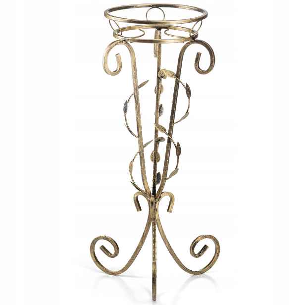 Květinový Stojan Na Květiny Kovový Stojan Loft Rostliny Květináče 77 CM Zlatý