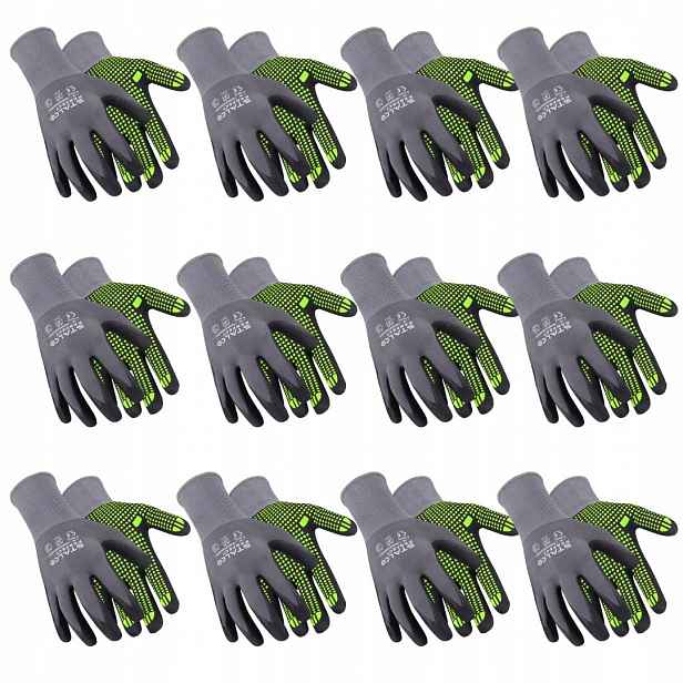 Multipack Nylonové protiskluzové rukavice Bozp S093276319 Vel 9 L 12 párů