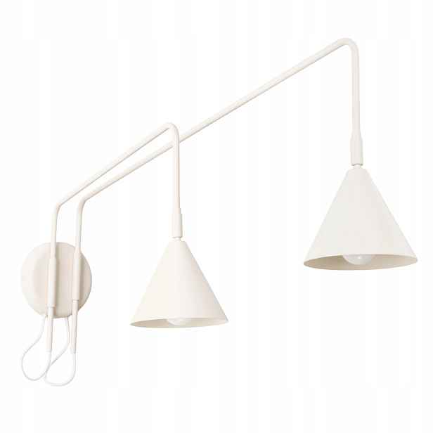 Nástěnná lampa Nox 2 béžová s vypínačem, nástěnná lampa na výložníku, loft Sollux