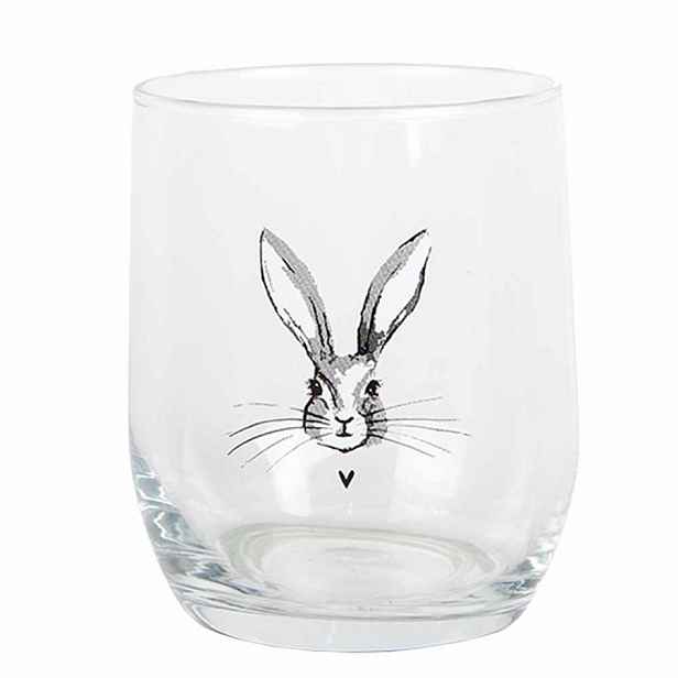 Sklenička na vodu s králíčkem - Ø 8*9 cm / 300 ml Clayre & Eef