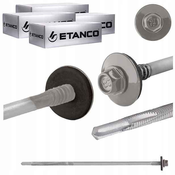 Šrouby do sendvičové desky 200 mm Ral 9007 400 ks pro kov Etanco GTR12