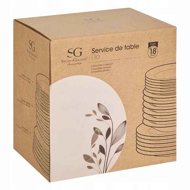 Porcelánové Nádobí Pro 6 Osob, 18 Kusů, Průměr 26,5 CM