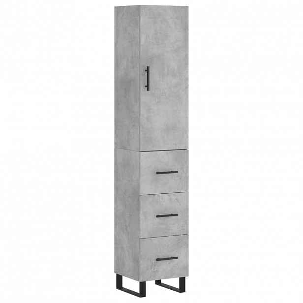 vidaXL Skříň highboard betonově šedá 34,5x34x180 cm kompozitní dřevo