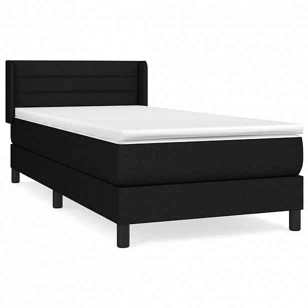vidaXL Box spring postel s matrací černá 90x190 cm textil