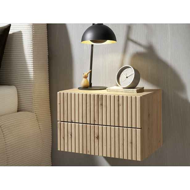 Nástěnný noční stolek se 2 zásuvkami Taboni, dub artisan