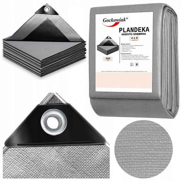 Plachta 4x8 m stříbrná Grento 260GSM