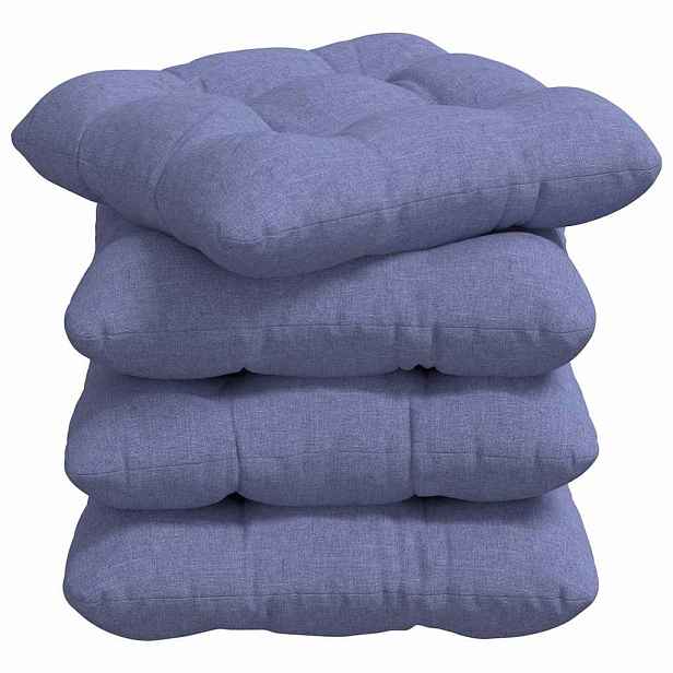 vidaXL Polštáře na sedadla 4 ks Textil Modrá džínovina 40 x 40 x 12 cm