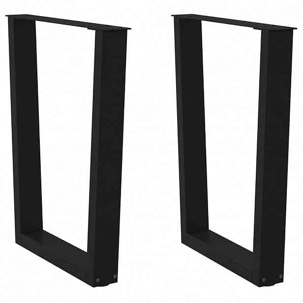 vidaXL Nohy k jídelnímu stolu ve tvaru V, 2 ks, černé, 60 x (72-73,3) cm, ocel