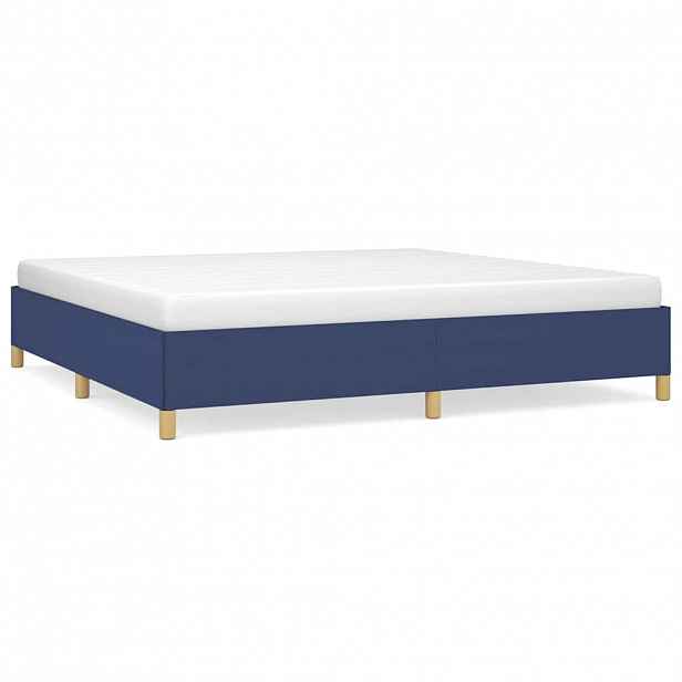 vidaXL Rám postele bez matrace modrý 200 x 200 cm textil