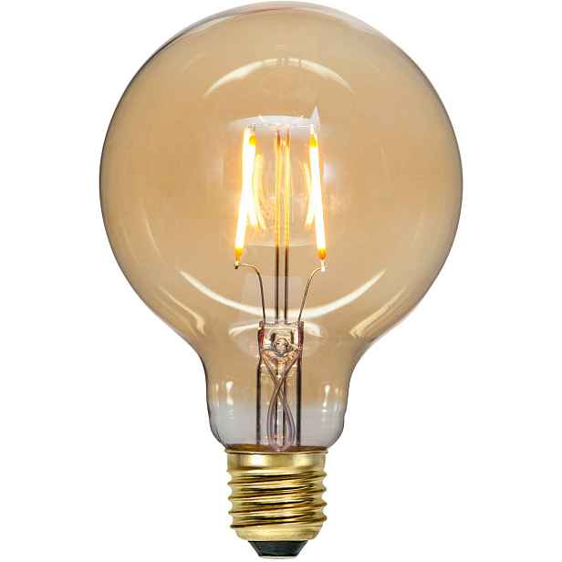 Dekorativní LED žárovka E27 G95 Star Trading Plain Amber - žlutooranžová