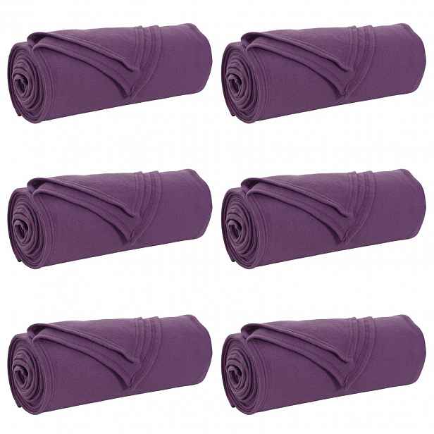 vidaXL Dekorační deky 6 ks Fialová 200 x 150 cm 2.61 kg Fleece