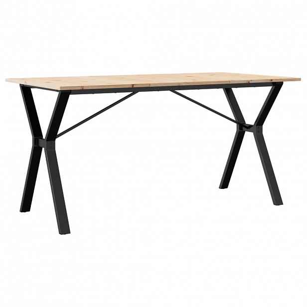 vidaXL Jídelní stůl s Y rámem 160 x 80 x 75 cm borové dřevo a ocel