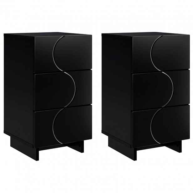 vidaXL Noční skříňka 2 ks Černá 33,5 x 34,5 x 60 cm Kompozitní dřevo