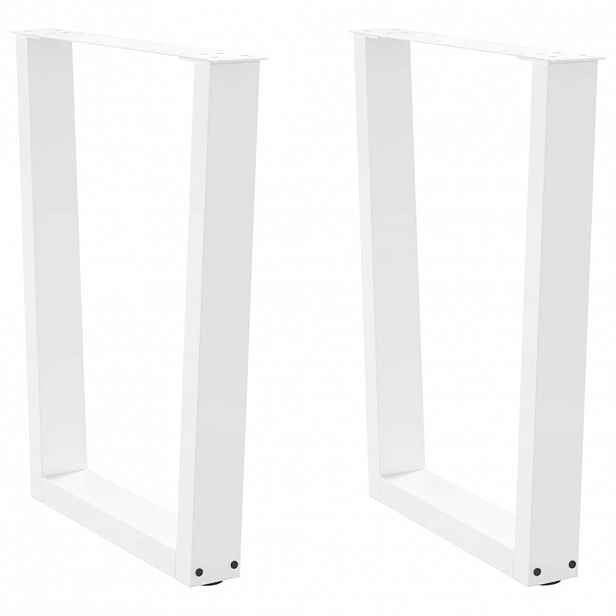 vidaXL Nohy k jídelnímu stolu ve tvaru V, 2 ks, bílé, 60 x (72-73,3) cm, ocel