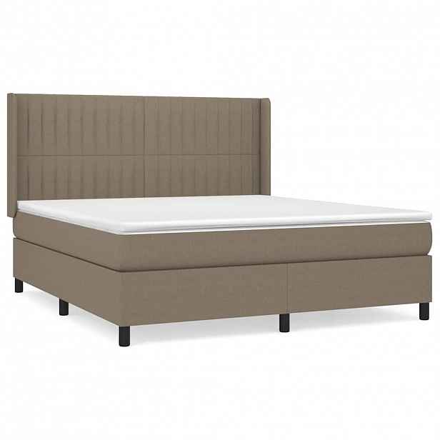 vidaXL Box spring postel s matrací taupe 160x200 cm textil