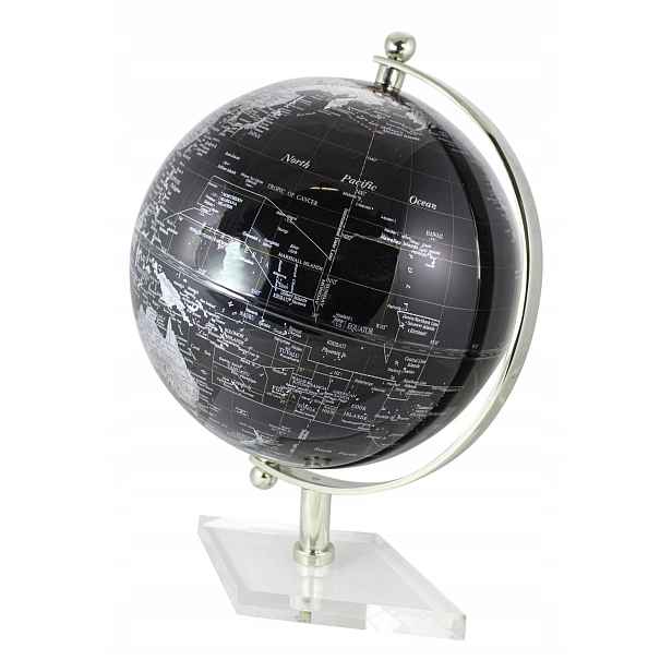Globus černý poniklovaná mosaz Ø: 19cm