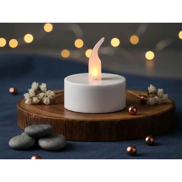 LED čajová svíčka (2 ks) bílá, 3,8 cm