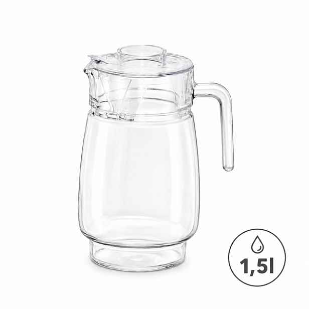 PROHOME - Džbán sklo s plastovým víčkem 1,5l