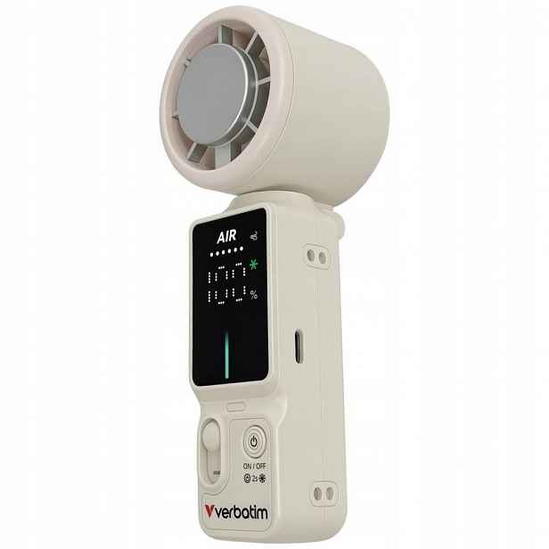 Ruční větráček Verbatim Cool `n` Go Ice Touch Pro bílo stříbrný 32348