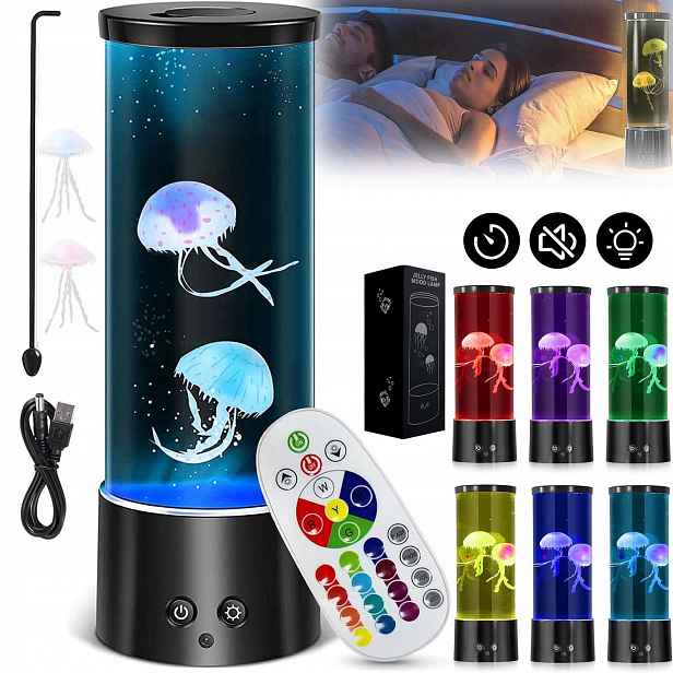 Lampa Medúza Láva Rgb Ledová Medúzy Plovoucí Lampička Barevná Relax Dekor