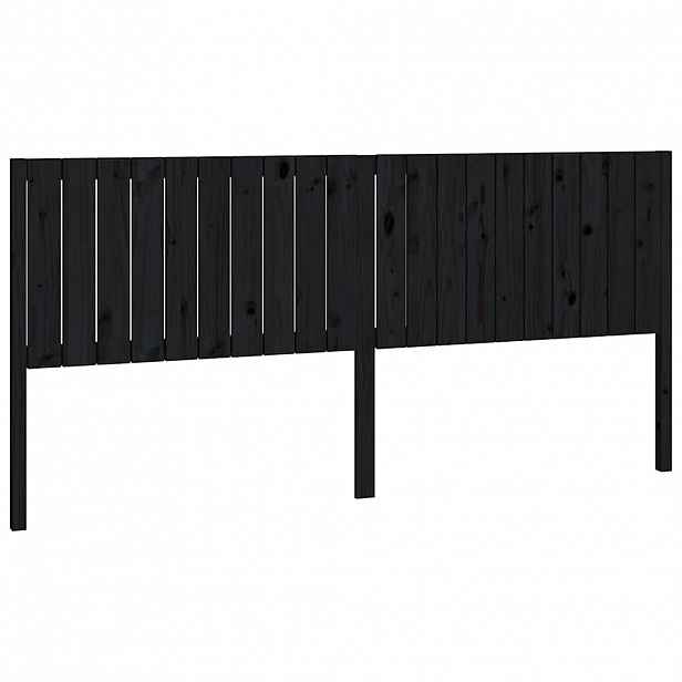 vidaXL Čelo postele černé 205,5 x 4 x 100 cm masivní borovice
