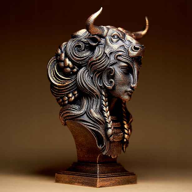 Býk Znamení zvěrokruhu Žena Fantasy Figurka Soška Dekorace 3D tisk 15 cm