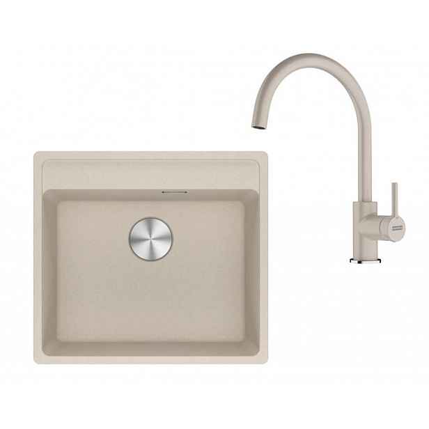 Franke - Kuchyňský set G274SA, fragranitový dřez MRG 610-52 RTL a baterie FC 6018.082, sahara 114.0700.789
