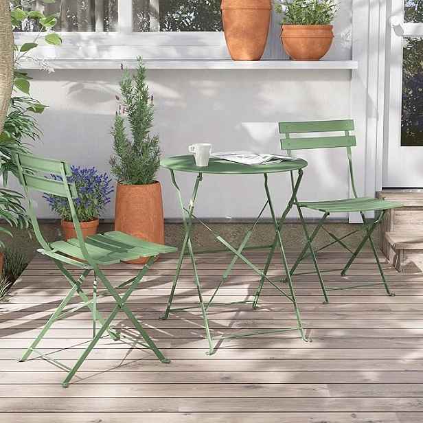 Grand patio Skládací sada 2 židlí stolek (zelená)