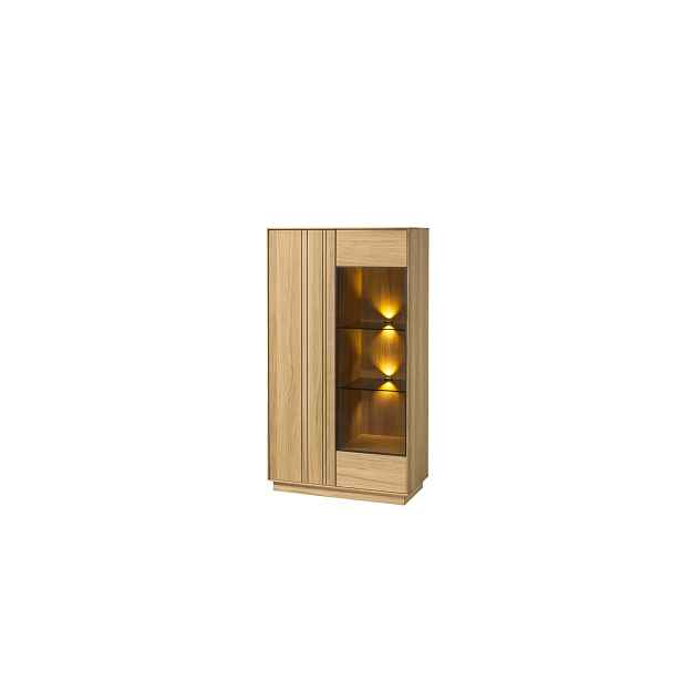 Szynaka Vitrína s LED osvětlením Join 80 cm z masivu dub přírodní
