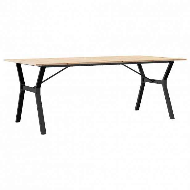 vidaXL Jídelní stůl s Y rámem 200 x 100 x 75 cm borové dřevo a ocel