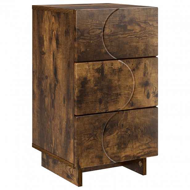vidaXL Noční skříňka Kouřový dub 33,5 x 34,5 x 60 cm Kompozitní dřevo