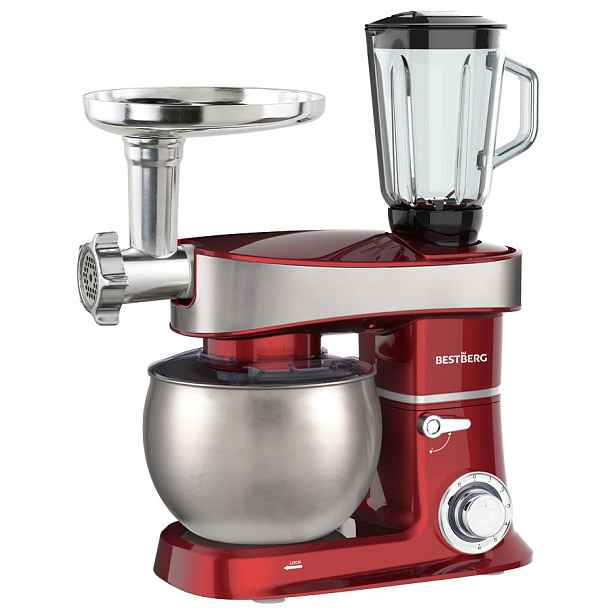 Multifunkční kuchyňský robot BestBerg BBR-2000R / 2000 W / 6 l / 6 rychlostí / červená