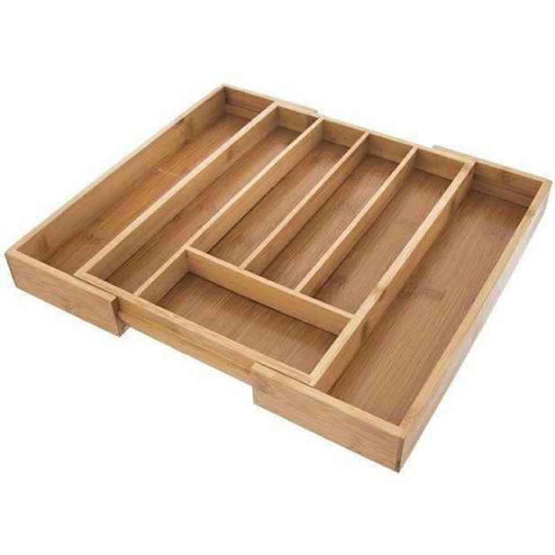 příborník 26/40x35,5x4,5cm, posuvný, 7přihr., bambus