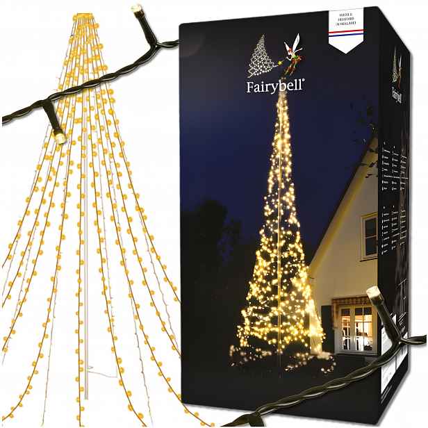 Velký Venkovní Vánoční Stromek Fairybell 1000 cm 780 Led Teplá Bílá