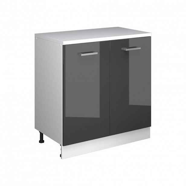 Vicco ROZŠIŘUJÍCÍ SKŘÍŇKA Rion, Antracitový vysoký lesk/Bílá, 80 x 46 cm bez šikminy se 2 dveřmi