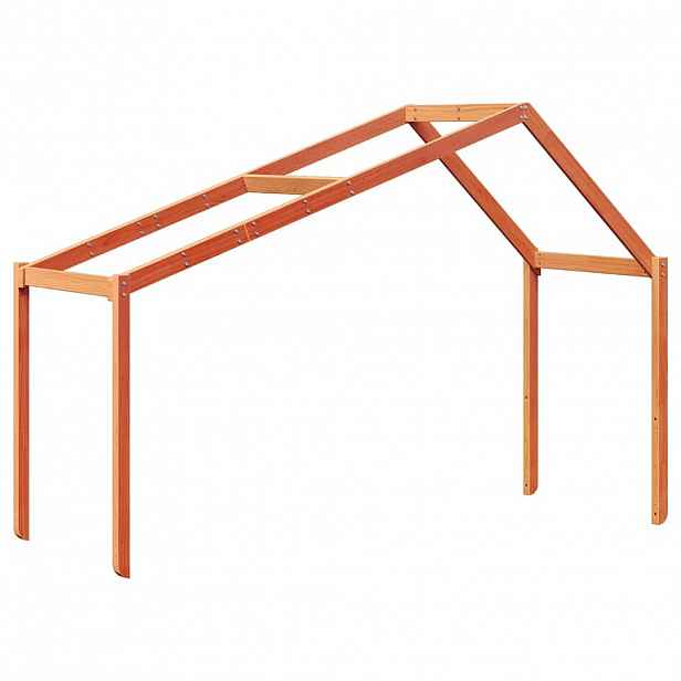 vidaXL Střecha na dětskou postel hnědá 203x95,5x142 cm borové dřevo