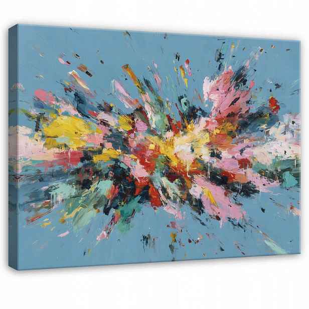 Wallarena OBRAZ na plátně abstraktní barvy modré 60x40 cm