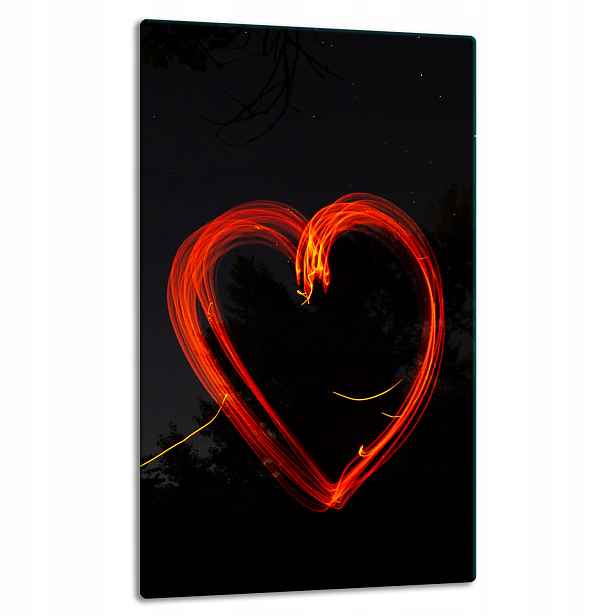 7v1 Skleněná Deska Panel Deska 30x52 Srdce