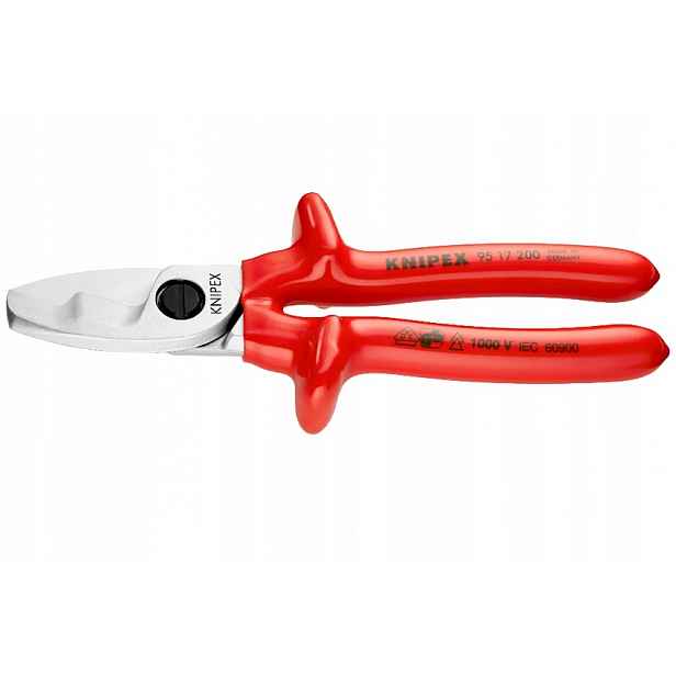 Nůžky na kabely Vde 1000V s dvojitým ostřím Knipex 95 17 200 200 mm Najder