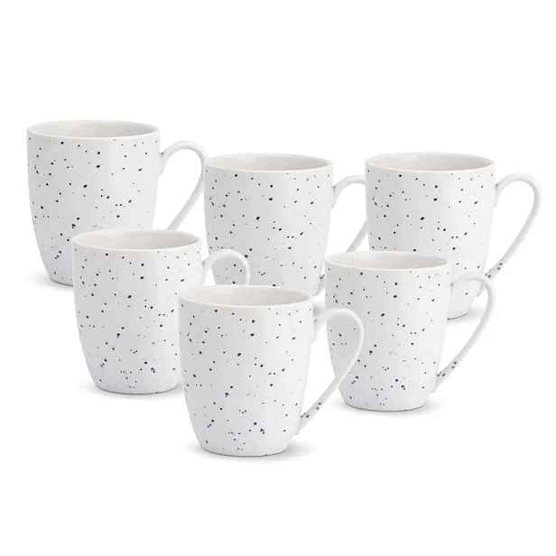 Sada hrnků na kávu 6 ks Bílý porcelánový hrnek 430 ml Hello Blue