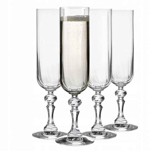 Skleničky na šampaňské Paris Krosno 4ks 220 ml elegantní na lisované noze