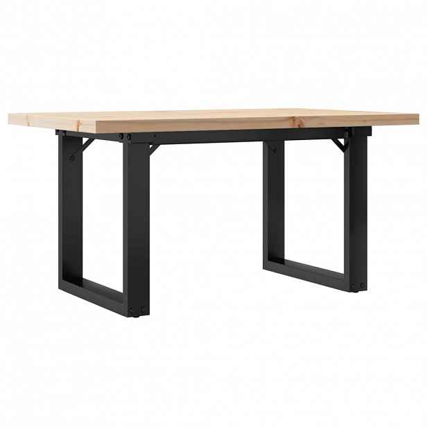 vidaXL Konferenční stolek s O rámem 80x50x40,5cm borové dřevo a ocel
