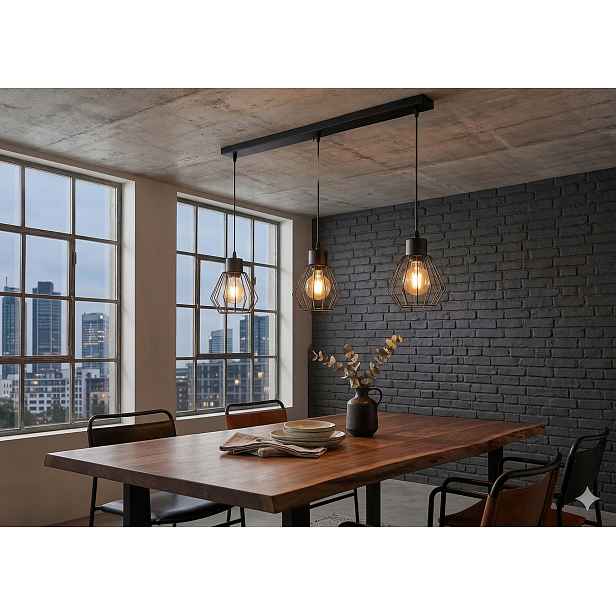 Euro-Lamp Závěsná lampa Diamo 3 černá 3X60W Výrobce