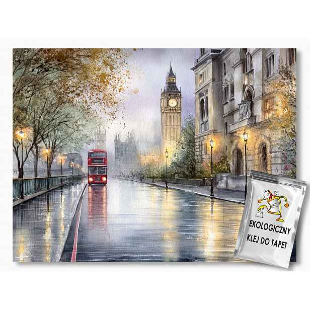 Fototapeta Flizelina Město Anglie Londýn Big Ben Autobus 416x254 130g
