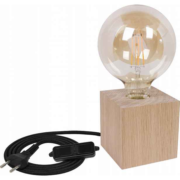 Stolní Lampa Dřevěná Lampa S Loftovým Dřevem