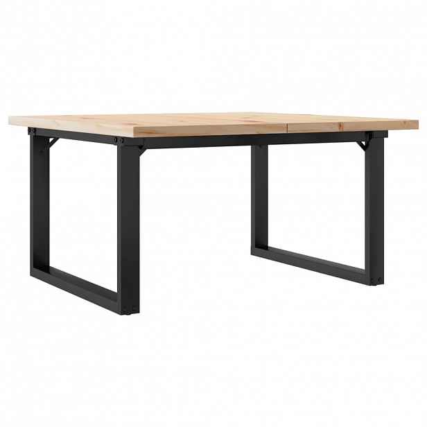 vidaXL Konferenční stolek s O rámem 80x80x45,5cm borové dřevo a ocel