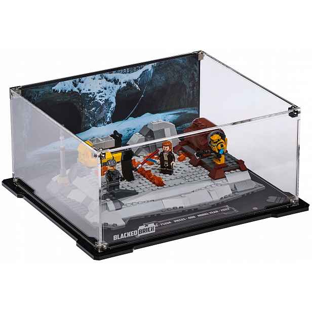 Vitrína s pozadím Blacked Brick pro Lego Star Wars 75334 Obi-Wan Darth Vader